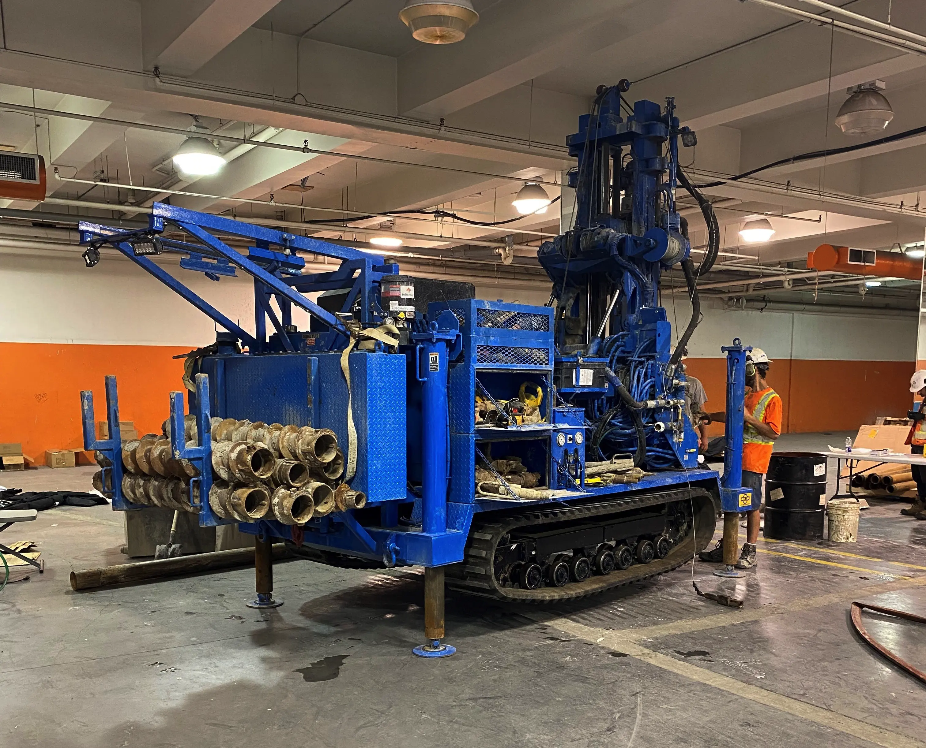 GEO low-clearance CME 55 set up in a restricted work area