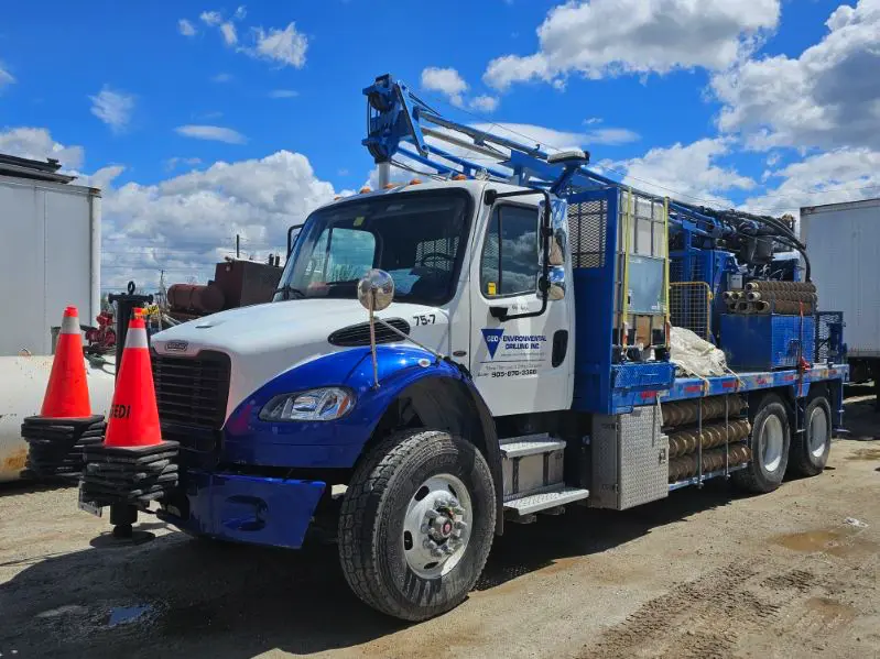 GEO truck-mounted CME drill rig staged in the yard