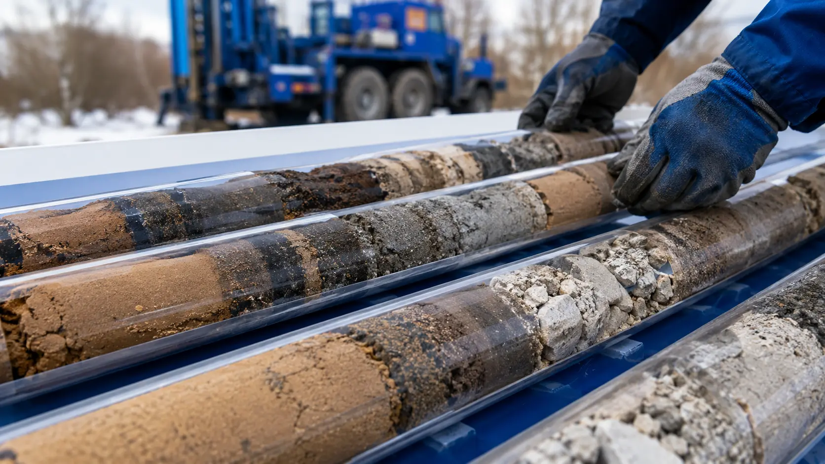 GEO drill rig operating on an environmental field program